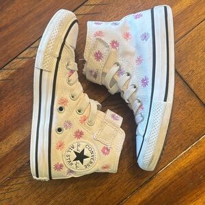 Converse Kids High-Tops - Cream with Pink Floral